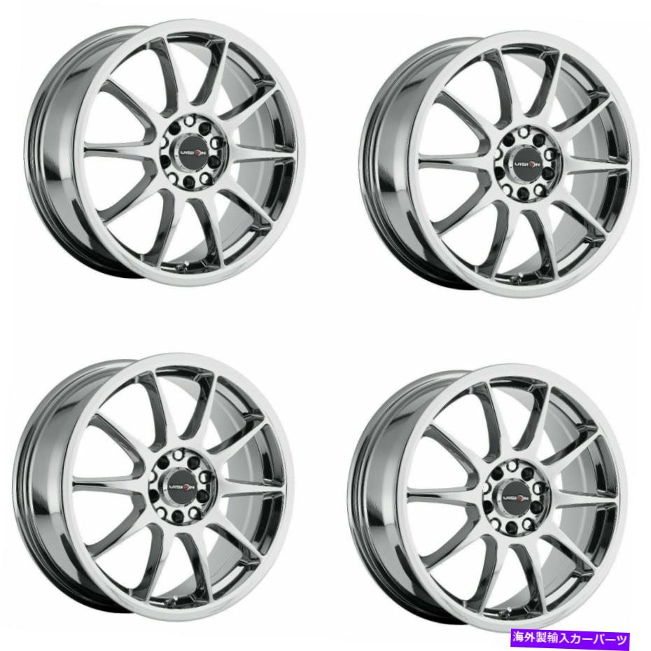 ホイール　４本セット セット4 16 "ビジョンストリート425ベインクロムホイール16x7 4x100ストリートリム38mm Set 4 16" Vision Street 425 Bane Chrome Wheels 16x7 4x100 Street Rims 38mm【並行輸入品】｜Us Custom Parts Shop USDM