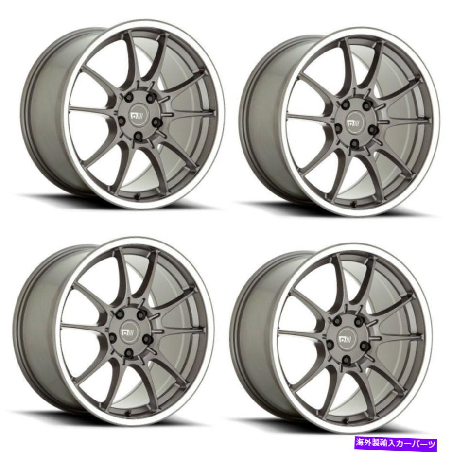 ホイール　４本セット セット4 18 "MOTEGI MR152 SS5 GUNMETALと機械加工された唇18x8.5 5x100ホイール30mm R Set 4 18" Motegi MR152 SS5 Gunmetal With Machined Lip 18x8.5 5X100 Wheels 30mm R【並行輸入品】｜Us Custom Parts Shop USDM