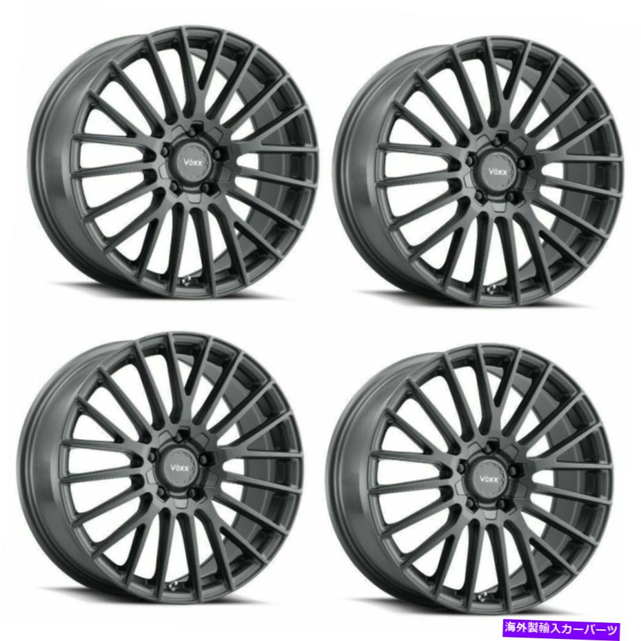 ホイール　４本セット セット4 18x8 voxx capoカーボングレーホイール5x108/ 5x4.5 45mm乗客リムW/ラグ Set 4 18x8 Voxx Capo Carbon Grey Wheels 5x108/5x4.5 45mm Passenger Rims w/ Lugs【並行輸入品】