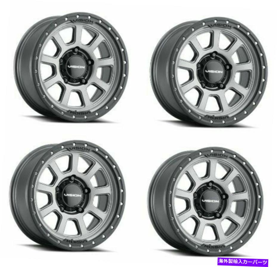 ホイール　４本セット セット4 17 "ビジョンオフロード350 OJOSサテングレーホイール17x9 6x135トラックリム12mm Set 4 17" Vision Off-Road 350 Ojos Satin Grey Wheels 17x9 6x135 Truck Rims 12mm【並行輸入品】｜Us Custom Parts Shop USDM