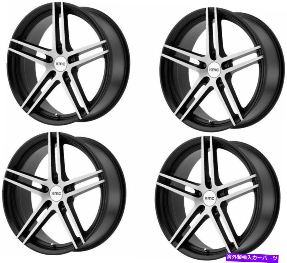 ホイール　４本セット セット4 19 "KMC KM703モノフォニック19x9.5ブラックブラシ5x112ホイール35mm 5ラグリム Set 4 19" KMC KM703 Monophonic 19x9.5 Black Brushed 5x112 Wheels 35mm 5 Lug Rims【並行輸入品】｜Us Custom Parts Shop USDM