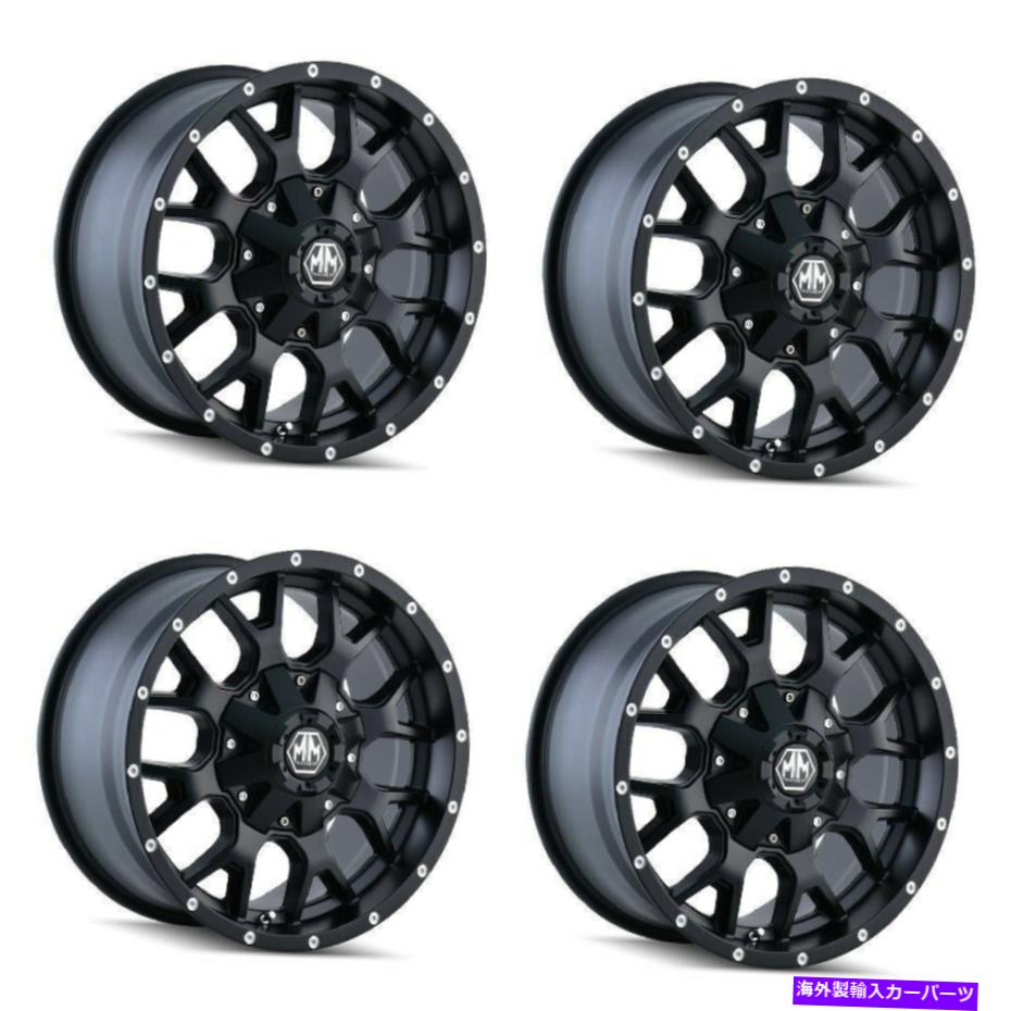 ホイール　４本セット セット4 17 "メイヘムウォリアーマットブラックホイール17x7.5 5x108/5x4.5リム40mm Set 4 17" Mayhem Warrior Matte Black Wheels 17x7.5 5x108/5x4.5 Rims 40mm【並行輸入品】｜Us Custom Parts Shop USDM