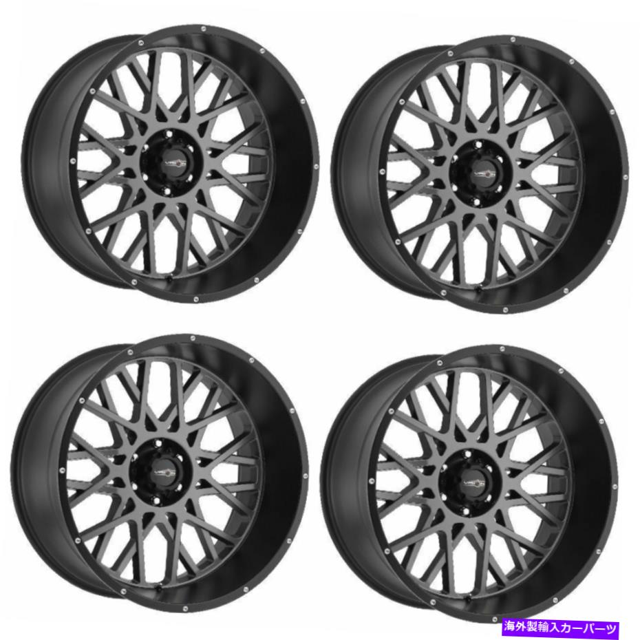ホイール　４本セット セット4 18 "Vision 412 Rocker Anthraciteサテンブラックリップホイール18x9 8x6.5 12mm Set 4 18" Vision 412 Rocker Anthracite Satin Black Lip Wheels 18x9 8x6.5 12mm【並行輸入品】｜Us Custom Parts Shop USDM