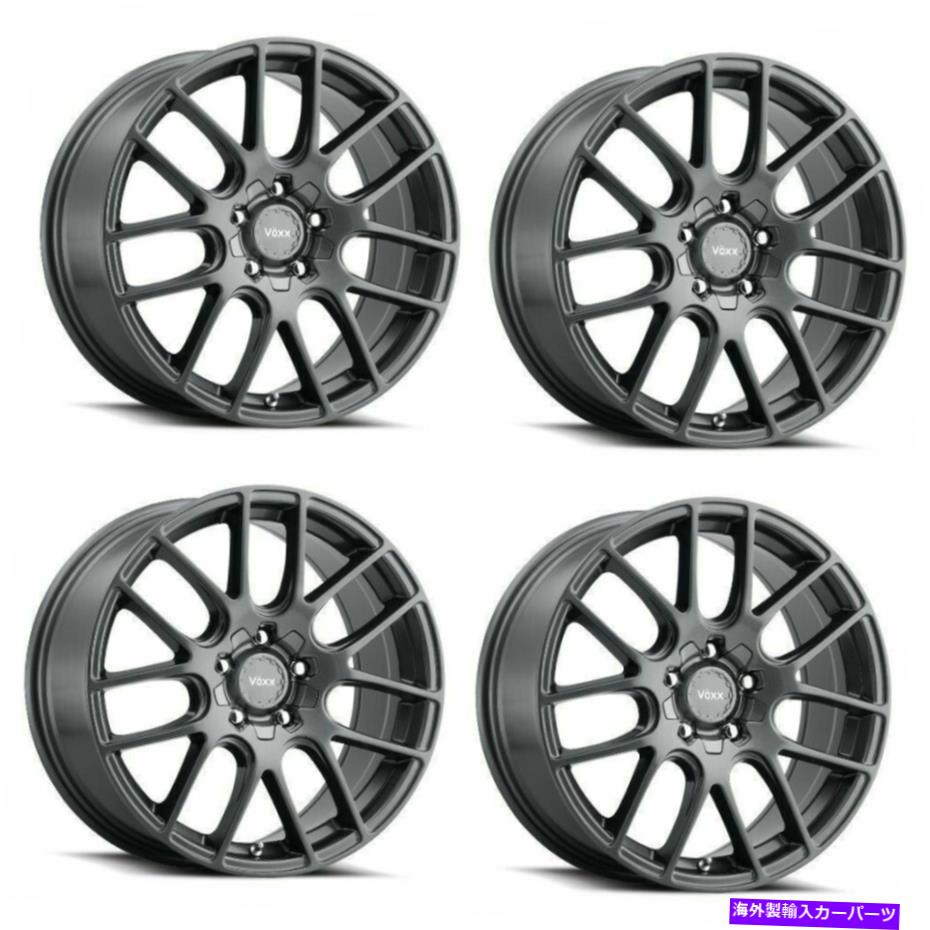 ホイール　４本セット セット4 16x7 voxx orso gun metal wheels 5x100/ 5x4.5 40mm乗客リムW/ラグ Set 4 16x7 Voxx Orso Gun Metal Wheels 5x100/5x4.5 40mm Passenger Rims w/ Lugs【並行輸入品】