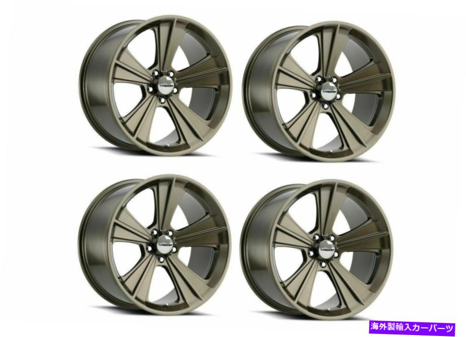ホイール　４本セット セット4 20 "ビジョンアメリカンマッスルミサイル20x11メタリックブロンズ5x4.5ホイール50mm Set 4 20" Vision American Muscle Missile 20x11 Metallic Bronze 5x4.5 Wheels 50mm【並行輸入品】｜Us Custom Parts Shop USDM