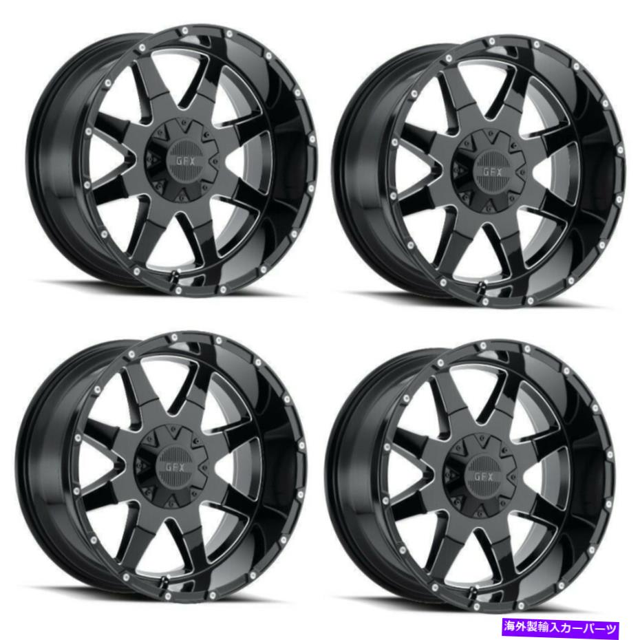 ホイール　４本セット セット4 17 "G-FX TR-12グロスブラックミリングホイール17x9 6x135/6x5.5 12mmトラックリム Set 4 17" G-FX TR-12 Gloss Black Milled Wheels 17x9 6x135/6x5.5 12mm Truck Rims【並行輸入品】｜Us Custom Parts Shop USDM