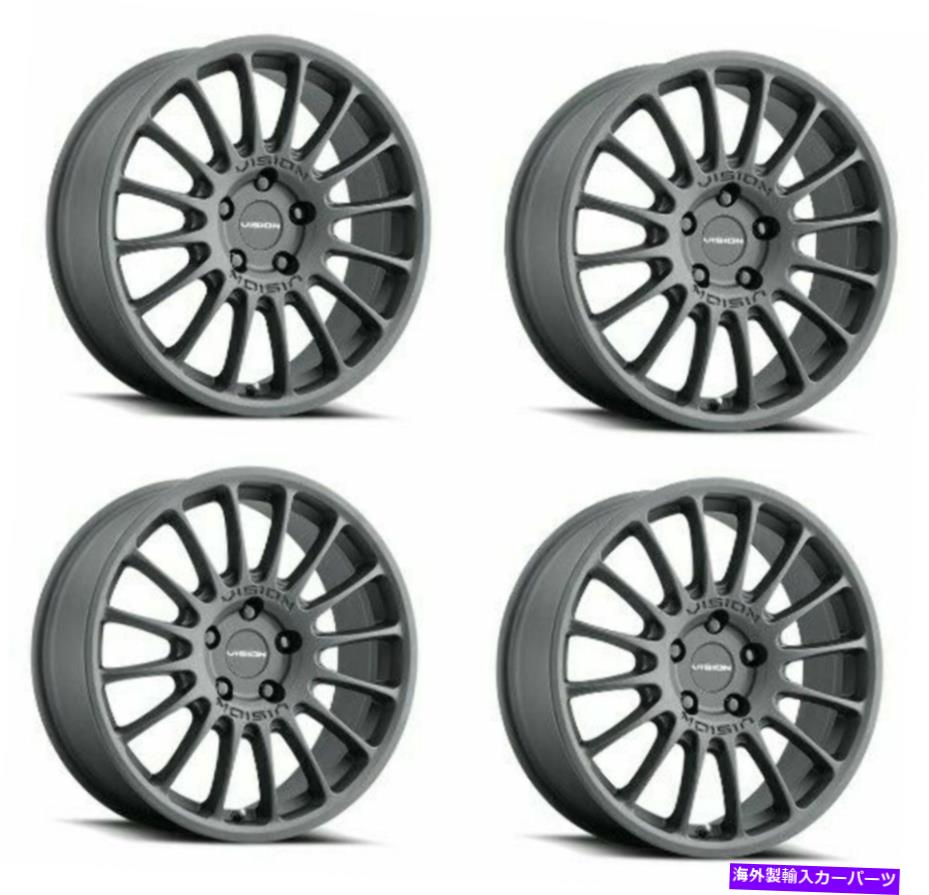 ホイール 4本セット セット4 17 "ビジョンストリート477モナコサテンブラックホイール17x8 5x115リム38mm Set 4 17" Vision Street 477 Monaco Satin Black Wheels 17x8 5x115 Rims 38mm【並行輸入品】|Us Custom Parts Shop USDM