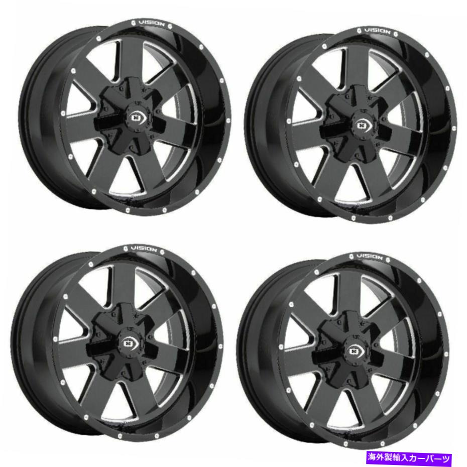ホイール　４本セット セット4 17 "ビジョンオフロード411アークグロスブラックミリングスポークホイール17x9 6x135リム Set 4 17" Vision Off-Road 411 Arc Gloss Black Milled Spoke Wheels 17x9 6x135 Rim【並行輸入品】｜Us Custom Parts Shop USDM