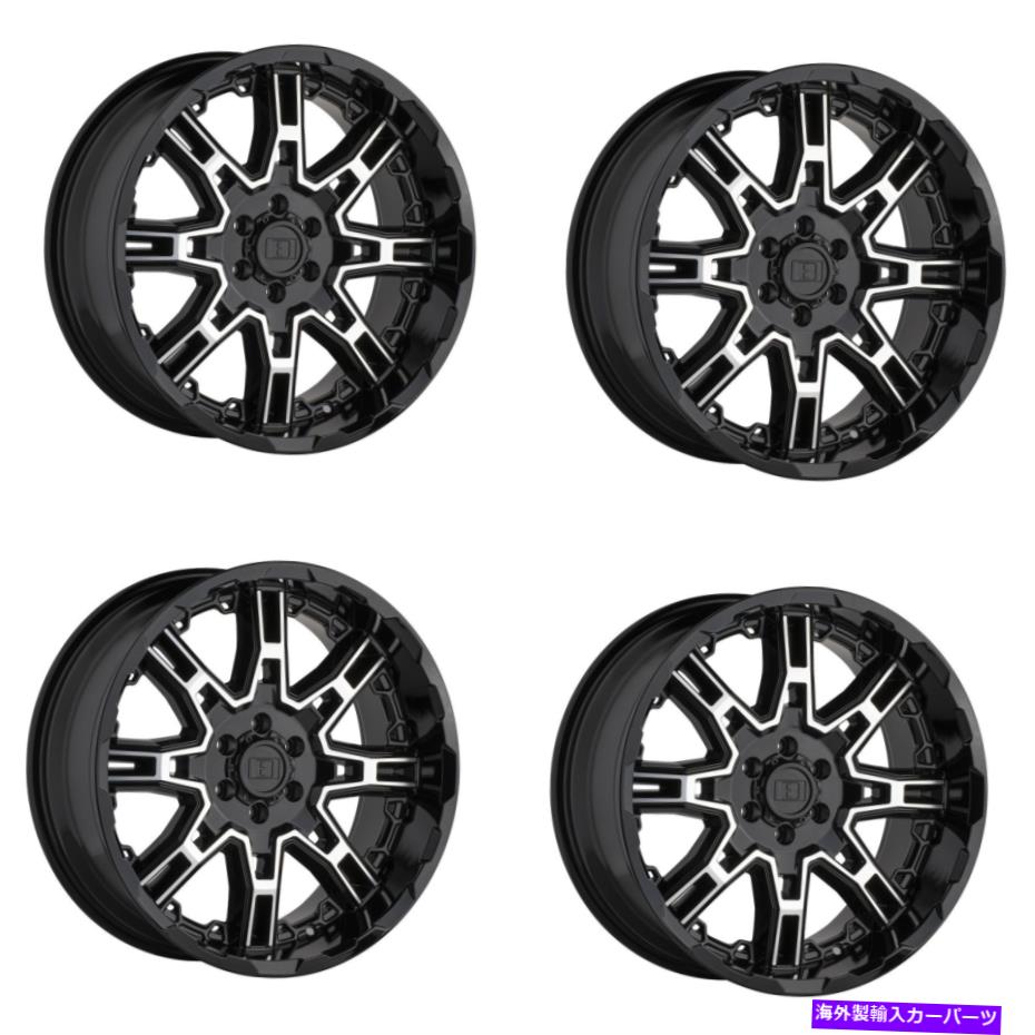 ホイール 4本セット セット4 16 "レベル8スリングショットブラックw/機械加工面16x8.5 6x5.5ホイール10mmリム Set 4 16" Level 8 Slingshot Black w/ Machined Face 16x8.5 6x5.5 Wheels 10mm Rim【並行輸入品】|Us Custom Parts Shop USDM
