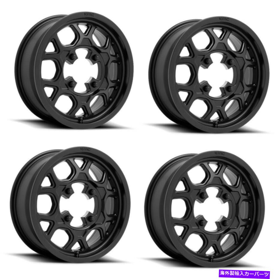 ホイール　４本セット セット4 14 "KMC PowerSports KS134中毒2サテンブラック14x7 4x156ホイール38mmリム Set 4 14" KMC Powersports KS134 ADDICT 2 Satin Black 14x7 4X156 Wheels 38mm Rim【並行輸入品】｜Us Custom Parts Shop USDM