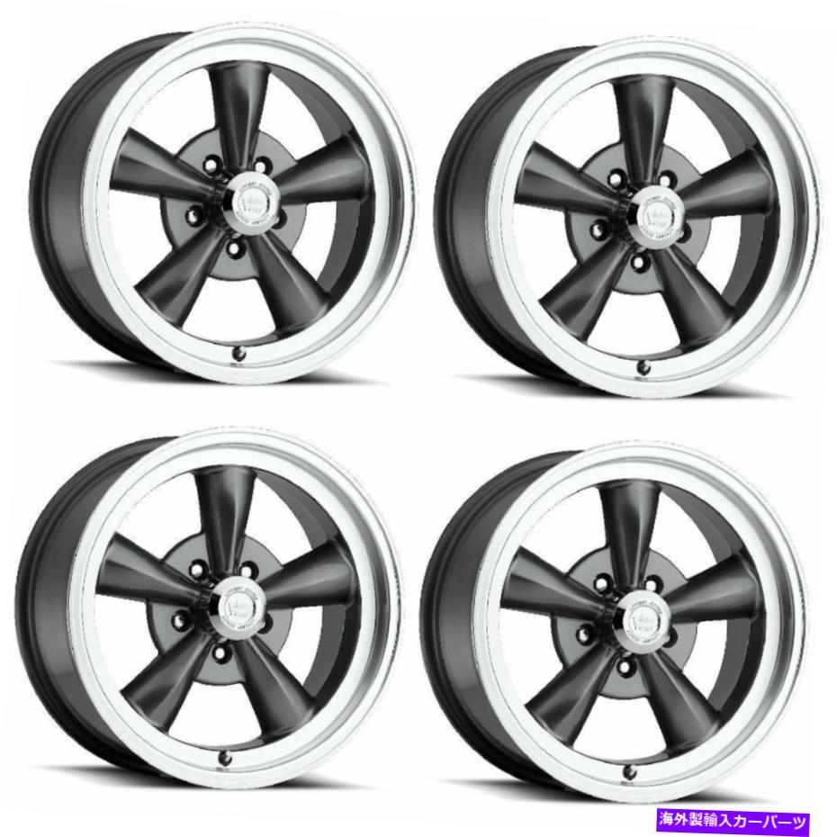ホイール 4本セット セット4 15 "ビジョンマッスル141H伝説ガンメタル機械加工リップホイール15x7 5x4.75 6mm Set 4 15" Vision Muscle 141H Legend Gunmetal Machined Lip Wheels 15x7 5x4.75 6mm【並行輸入品】|Us Custom Parts Shop USDM