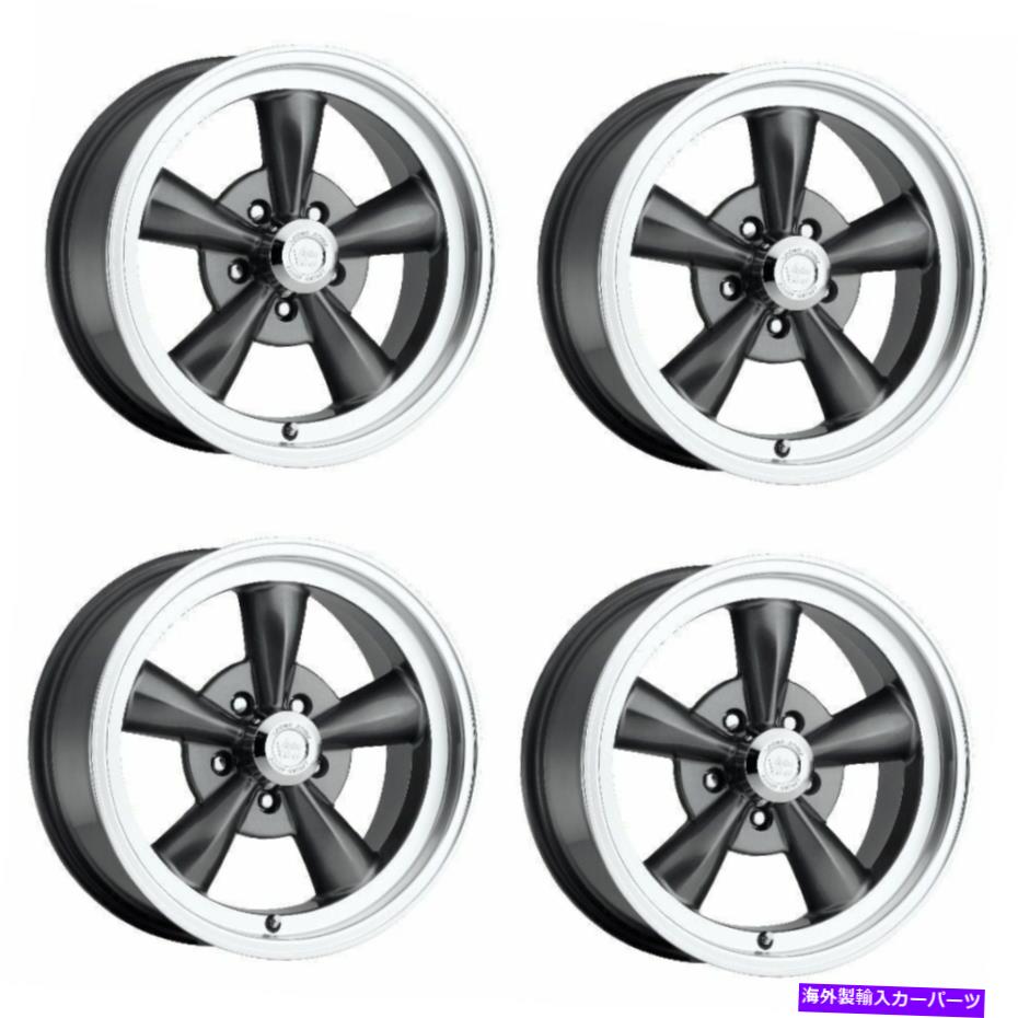 ホイール　４本セット セット4 15 "ビジョンマッスル141H伝説ガンメタル機械加工リップホイール15x7 5x4.5 -7mm Set 4 15" Vision Muscle 141H Legend Gunmetal Machined Lip Wheels 15x7 5x4.5 -7mm【並行輸入品】｜Us Custom Parts Shop USDM