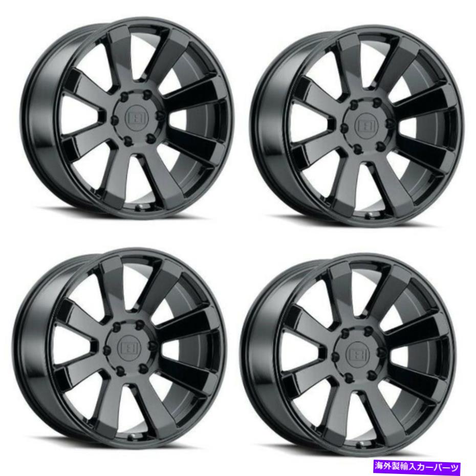 ホイール　４本セット セット4 20 "レベル8エンフォーサー20x9グロスブラック5x150トヨタトラックホイール9mm Set 4 20" Level 8 Enforcer 20x9 Gloss Black 5x150 For Toyota Truck Wheels 9mm【並行輸入品】｜Us Custom Parts Shop USDM