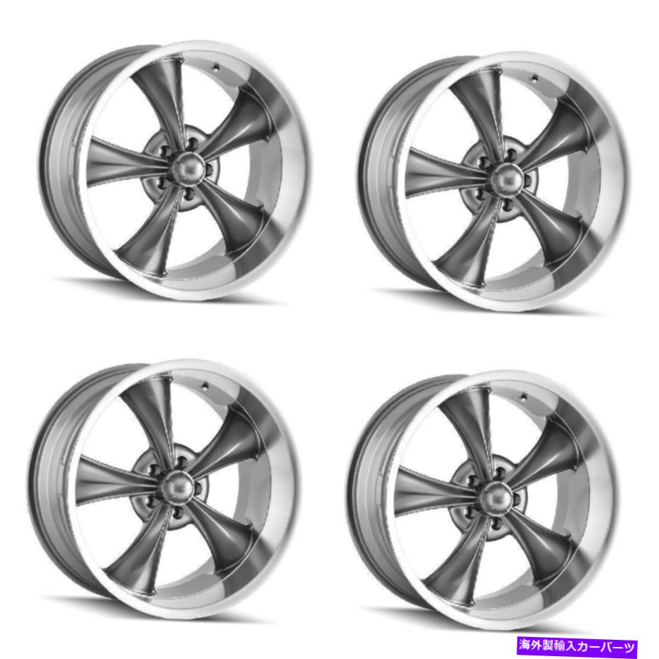 ホイール 4本セット セット4 17 "リドラー695グレーw/機械加工リップホイール17x7 5x4.75リム0mm Set 4 17" Ridler 695 Grey W/Machined Lip Wheels 17x7 5x4.75 Rims 0mm【並行輸入品】|Us Custom Parts Shop USDM