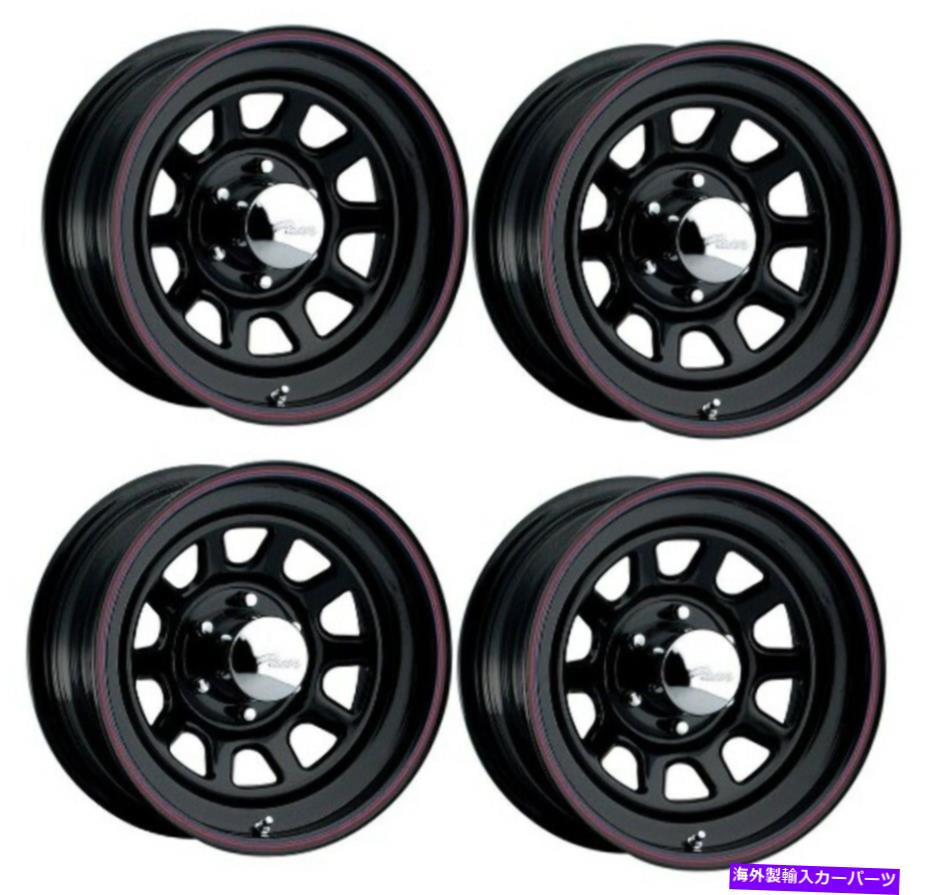 ホイール 4本セット セット4 16 "PACER 342Bブラックデイトナ16x7 6x7 6x5.5赤と青のホイール0mmリム Set 4 16" Pacer 342B Black Daytona 16X7 6x5.5 Black w/Red & Blue Wheels 0mm Rims【並行輸入品】|Us Custom Parts Shop USDM