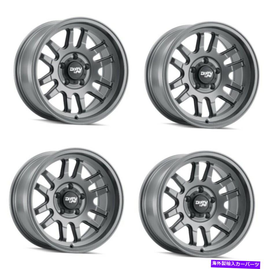 ホイール　４本セット セット4 17 "ダーティライフキャニオンサテングラファイトホイール17x9 6x5.5リム-12mm Set 4 17" Dirty Life Canyon Satin Graphite Wheels 17x9 6x5.5 Rims -12mm【並行輸入品】｜Us Custom Parts Shop USDM
