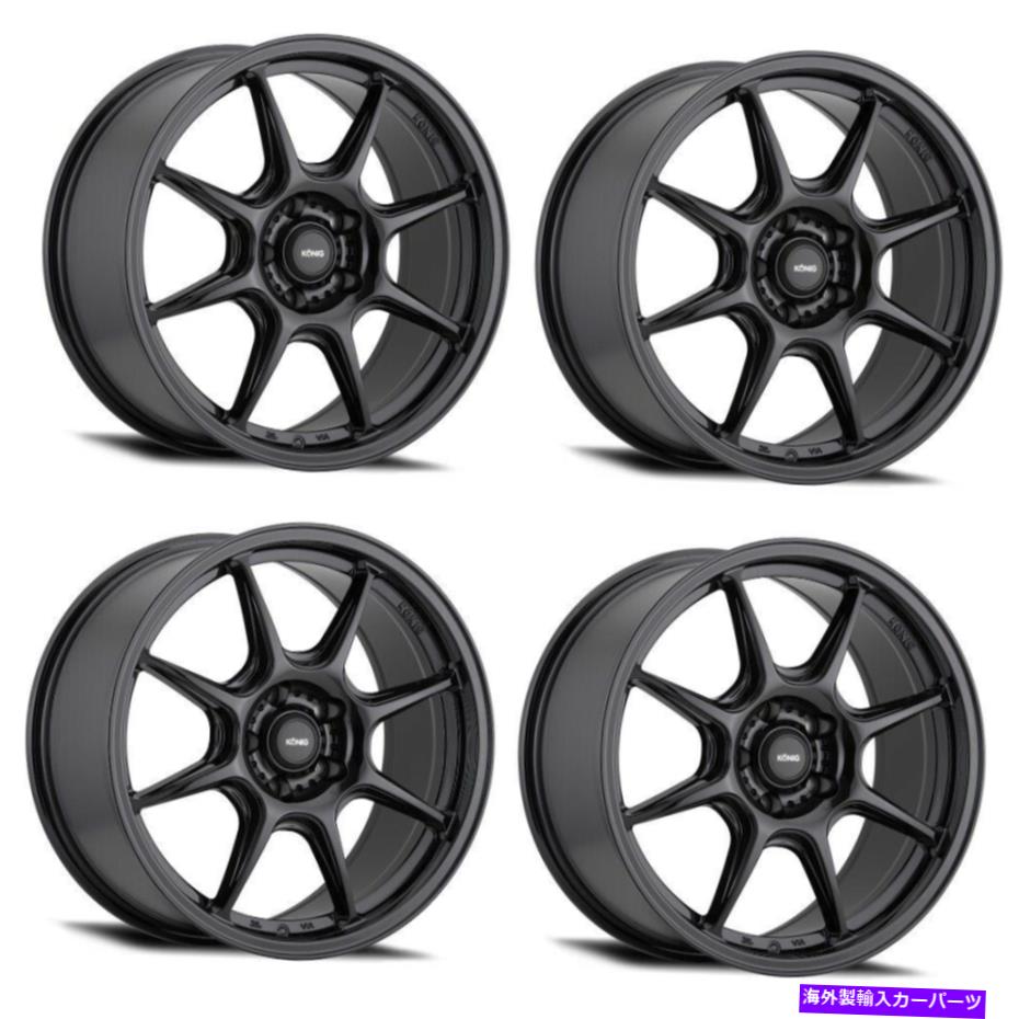 ホイール　４本セット セット4 15 "konig 102bロックアウト15x7 4x100グロスブラックホイール38mmリム Set 4 15" Konig 102B Lockout 15x7 4x100 Gloss Black Wheels 38mm Rims【並行輸入品】｜Us Custom Parts Shop USDM