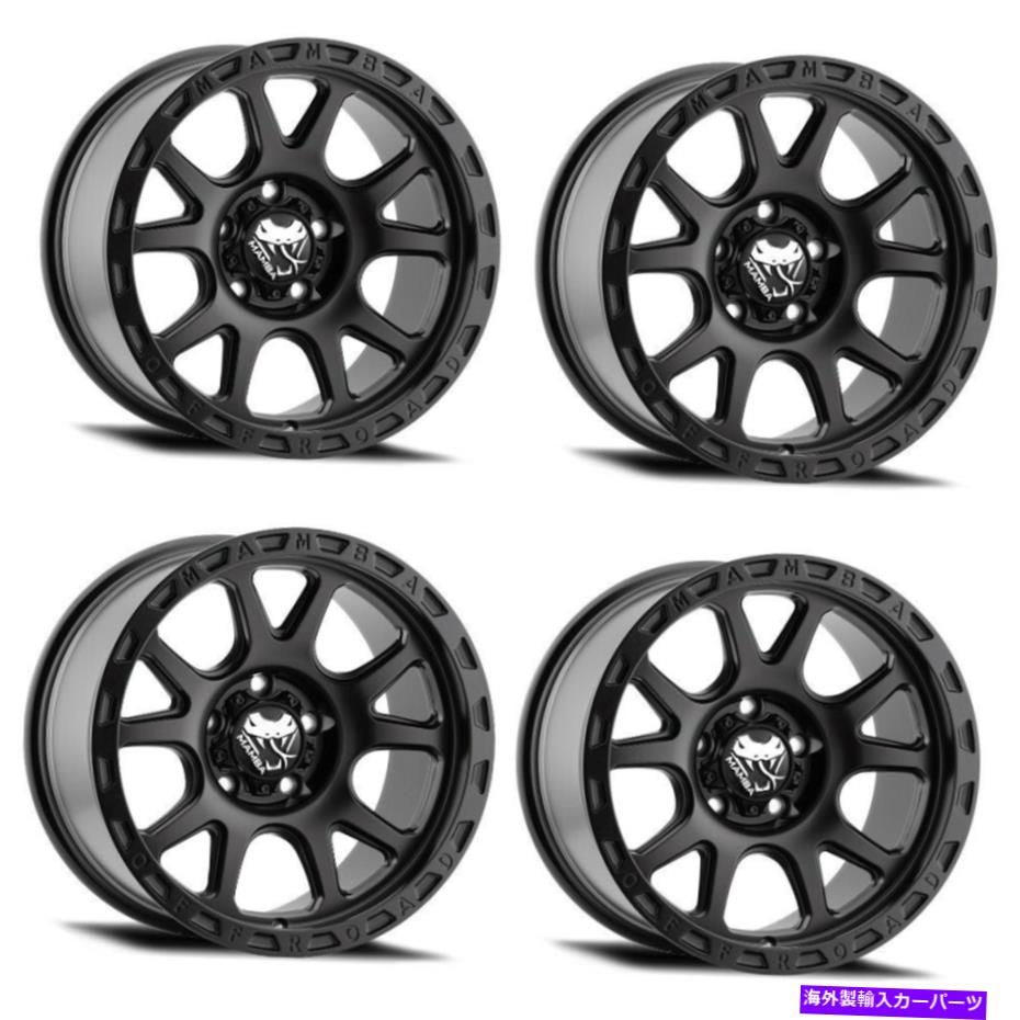 ホイール　４本セット セット4 18 "MAMBA 599B M27 18x9 6x5.5マットブラックホイール0mm 6ラグトラックリム Set 4 18" Mamba 599B M27 18x9 6x5.5 Matte Black Wheels 0mm 6 Lug Truck Rims【並行輸入品】｜Us Custom Parts Shop USDM