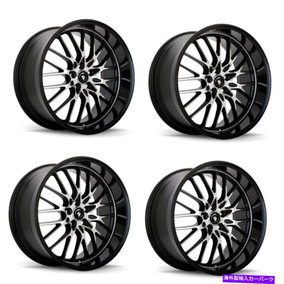 ホイール　４本セット セット4 18 "Konig 16MBレース18x8 5x100グロスブラック機械加工フェイスホイール35mmリム Set 4 18" Konig 16MB Lace 18x8 5x100 Gloss Black Machined Face Wheels 35mm Rims【並行輸入品】｜Us Custom Parts Shop USDM