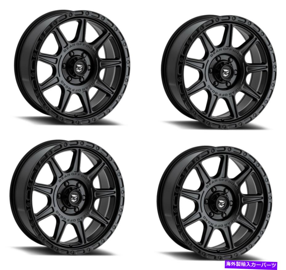 ホイール 4本セット セット4 17 "ギアオフロード759SB 17x9 6x135サテンブラックホイール-6mmリフトトラック Set 4 17" Gear Off Road 759SB 17x9 6x135 Satin Black Wheels -6mm Lifted Truck【並行輸入品】|Us Custom Parts Shop USDM