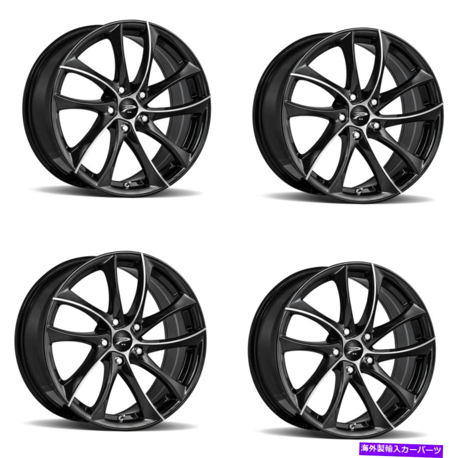 ホイール　４本セット セット4 17 "プラチナ438Uジャイロ17x7.5 5x4.5グロスブラックダイヤモンドカットフェイス40mmリム Set 4 17" Platinum 438U Gyro 17x7.5 5x4.5 Gloss Black Diamond Cut Face 40mm Rims【並行輸入品】｜Us Custom Parts Shop USDM