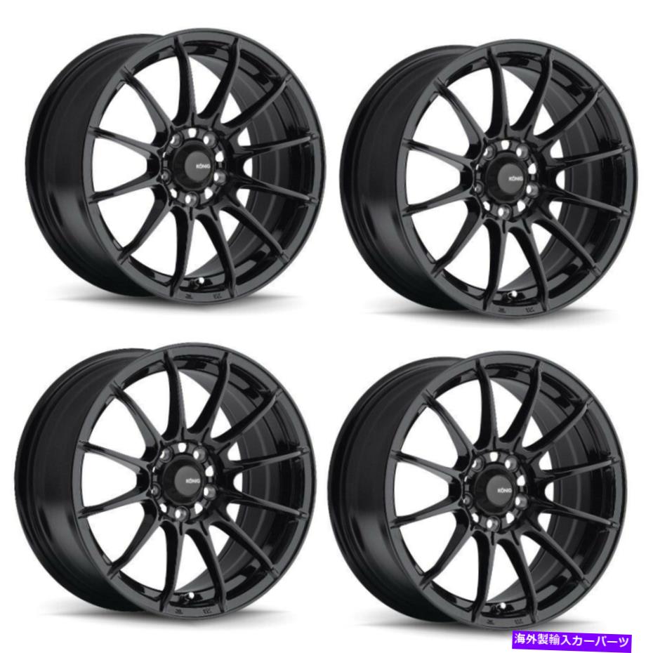 ホイール 4本セット セット4 15 "konig 39bダイヤル15x7 4x100グロスブラックホイール35mmリム Set 4 15" Konig 39B Dial In 15x7 4x100 Gloss Black Wheels 35mm Rims【並行輸入品】|Us Custom Parts Shop USDM