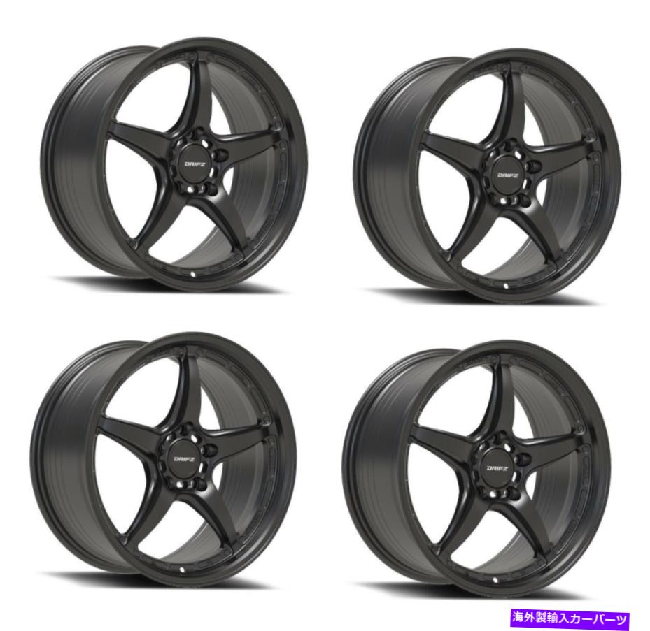 ホイール　４本セット セット4 18 "DRIFZ 318SB 18x9.5 5x4.5サテンブラックホイール38mmリム Set 4 18" Drifz 318SB 18X9.5 5x4.5 Satin Black Wheels 38mm Rims【並行輸入品】｜Us Custom Parts Shop USDM