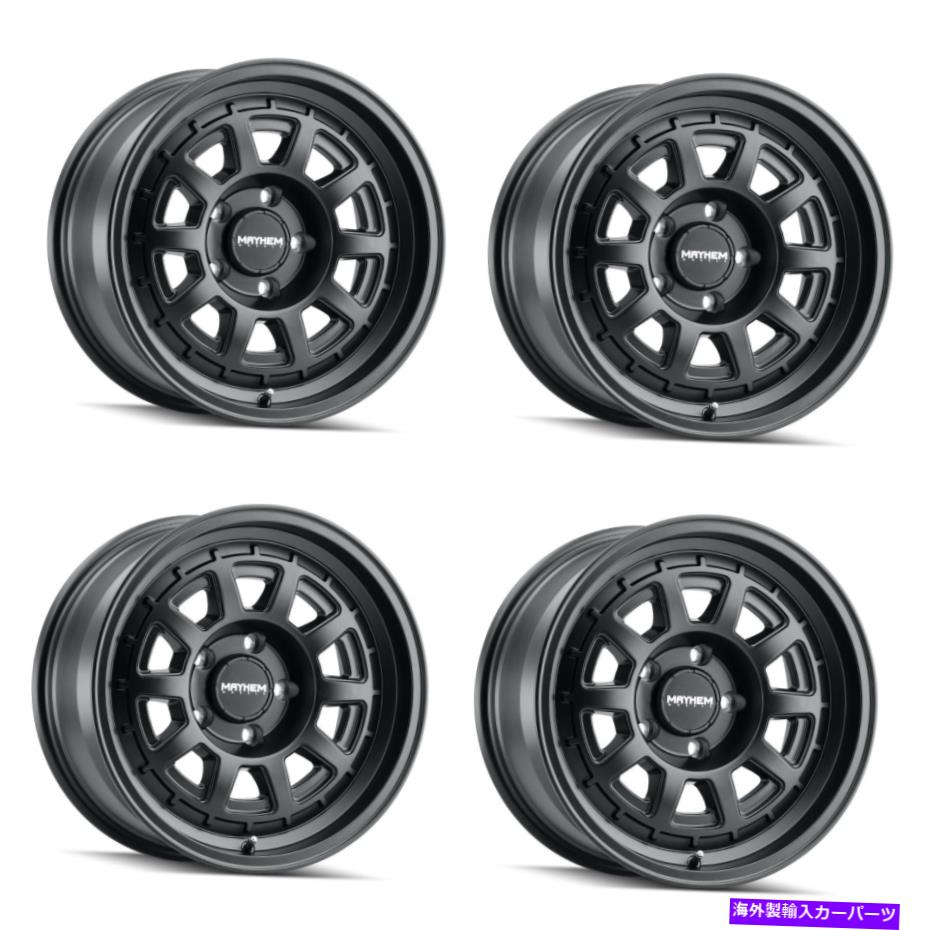 ホイール 4本セット セット4 17 "メイヘムボイジャーマットブラックホイール17x8 5x160リム52mm Set 4 17" Mayhem Voyager Matte Black Wheels 17x8 5x160 Rims 52mm【並行輸入品】|Us Custom Parts Shop USDM