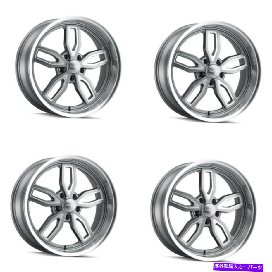 ホイール　４本セット セット4 18 "Ridler 608グレーW/ミルドスポークとダイヤモンドリップホイール18x8 5x4.5 0mm Set 4 18" Ridler 608 Grey W/ Milled Spokes & Diamond Lip Wheels 18x8 5x4.5 0mm【並行輸入品】｜Us Custom Parts Shop USDM