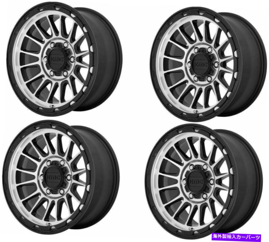 ホイール　４本セット セット4 17 "kmc km542衝撃17x9サテンブラック機械加工5x5ジープホイール18mm Set 4 17" KMC KM542 Impact 17x9 Satin Black Machined 5X5 For Jeep Wheels 18mm【並行輸入品】｜Us Custom Parts Shop USDM