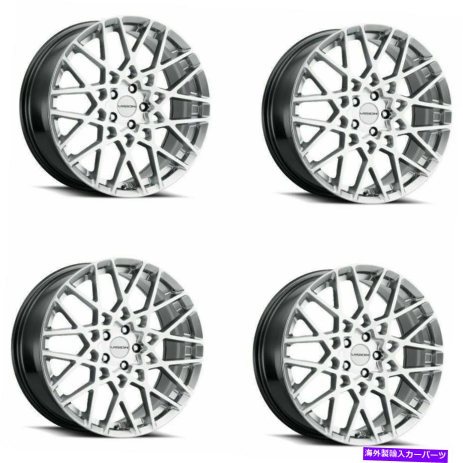 ホイール　４本セット セット4 18 "Vision Street 474反動ハイパーシルバーホイール18x8 5x4.25リム38mm Set 4 18" Vision Street 474 Recoil Hyper Silver Wheels 18x8 5x4.25 Rims 38mm【並行輸入品】｜Us Custom Parts Shop USDM
