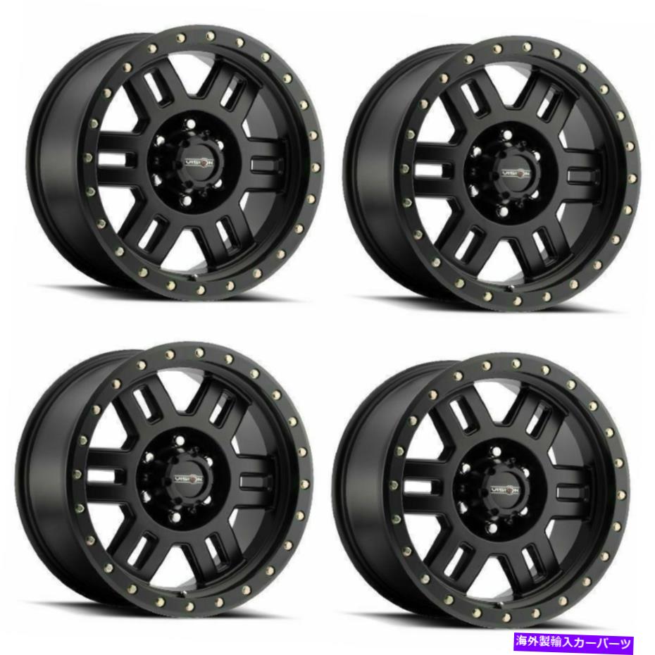 ホイール　４本セット セット4 18 "ビジョンオフロード398マンクスマットブラックホイール18x9 6x5.5トラックリム0mm Set 4 18" Vision Off-Road 398 Manx Matte Black Wheels 18x9 6x5.5 Truck Rims 0mm【並行輸入品】｜Us Custom Parts Shop USDM