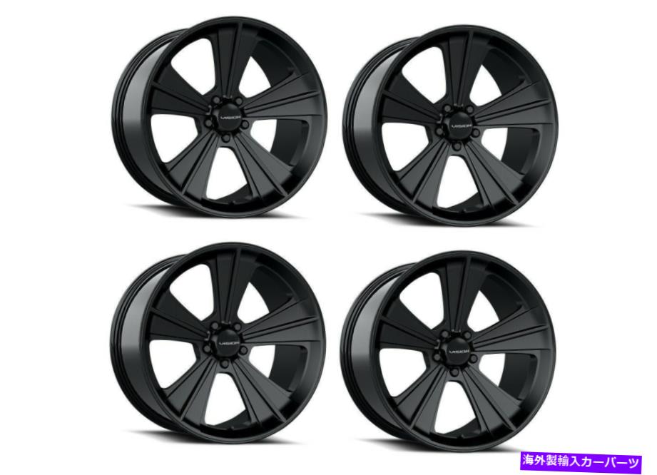 ホイール　４本セット セット4 20 "ビジョン327ミサイルサテンブラックホイール20x11 5x115 27mmマッスルカーリム Set 4 20" Vision 327 Missile Satin Black Wheels 20x11 5x115 27mm Muscle Car Rims【並行輸入品】｜Us Custom Parts Shop USDM