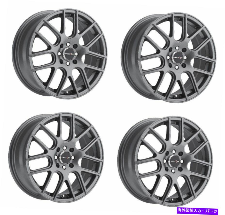 ホイール 4本セット セット4 15 "ビジョンストリート426Hクロスガンメタルホイール15x6.5 5x4.25リム38mm Set 4 15" Vision Street 426H Cross Gunmetal Wheels 15x6.5 5x4.25 Rims 38mm【並行輸入品】|Us Custom Parts Shop USDM