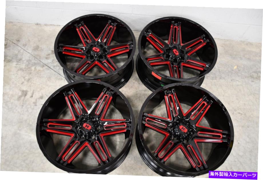ホイール　４本セット セット4 22x10 Vision 363 Razor Gloss Black w/ Redアクセントホイール6x135リム Set 4 22x10 Vision 363 Razor Gloss Black w/ Red Accents Wheels 6x135 Rims【並行輸入品】
