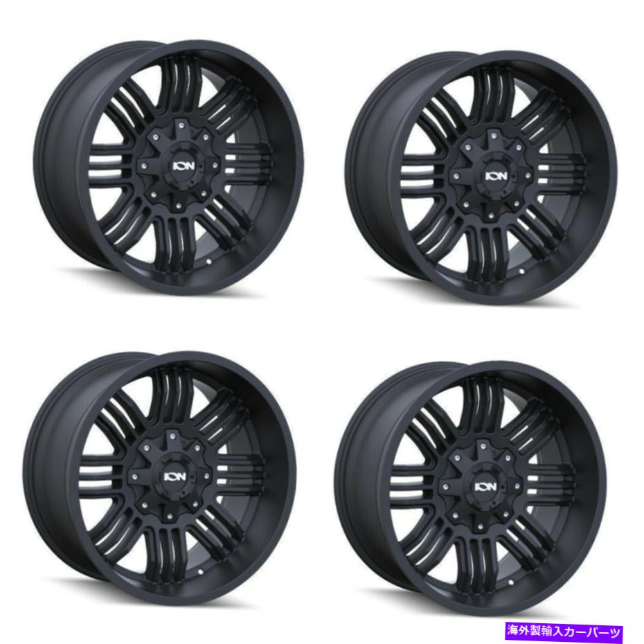 ホイール 4本セット セット4 17 "イオン144マットブラックホイール17x9 6x135 6x5.5リフトトラックリム-12mm Set 4 17" Ion 144 Matte Black Wheels 17x9 6x135 6x5.5 Lifted Truck Rims -12mm【並行輸入品】|Us Custom Parts Shop USDM