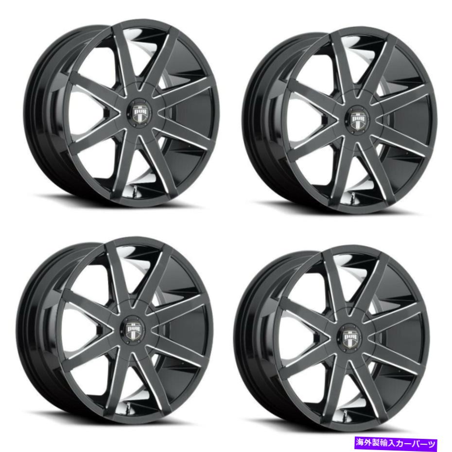 ホイール 4本セット セット4 20 "ダブ1PC S109プッシュグロスブラックミリング20x8.5 6x132ホイール30mmリム Set 4 20" DUB 1PC S109 Push Gloss Black Milled 20x8.5 6x132 Wheels 30mm Rims【並行輸入品】|Us Custom Parts Shop USDM