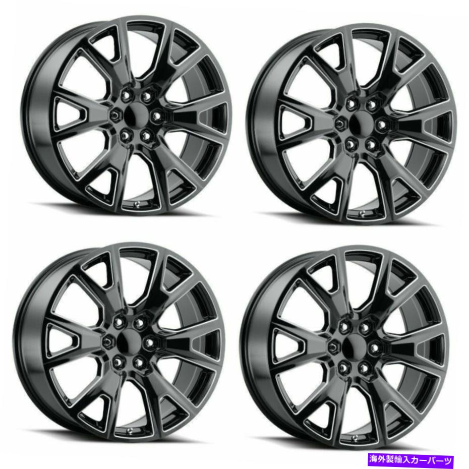 ホイール　４本セット セット4 22 "レプリカCHSEZグロスブラックミリングホイール22x9 6x5.5 31mmトラック/SUVリム Set 4 22" Replica CHSEZ Gloss Black Milled Wheels 22x9 6x5.5 31mm Truck/SUV Rims【並行輸入品】｜Us Custom Parts Shop USDM