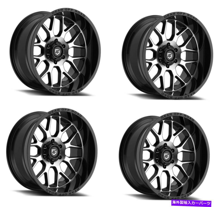 ホイール 4本セット セット4 20 "ギアオフロード763MB RAID 20x10 8x6.5黒機械加工フェイスホイール-12mm Set 4 20" Gear Off Road 763MB Raid 20x10 8x6.5 Black Machined Face Wheels -12mm【並行輸入品】|Us Custom Parts Shop USDM