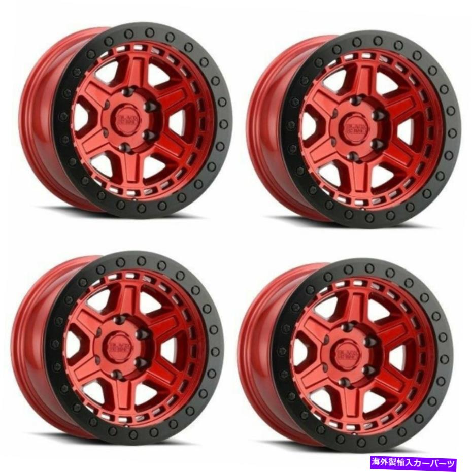 ホイール　４本セット セット4 17 "ブラックサイノリノビードロック17x8.5キャンディレッド6x5.5ホイール0mmトラックリム Set 4 17" Black Rhino Reno Beadlock 17x8.5 Candy Red 6x5.5 Wheels 0mm Truck Rims【並行輸入品】｜Us Custom Parts Shop USDM