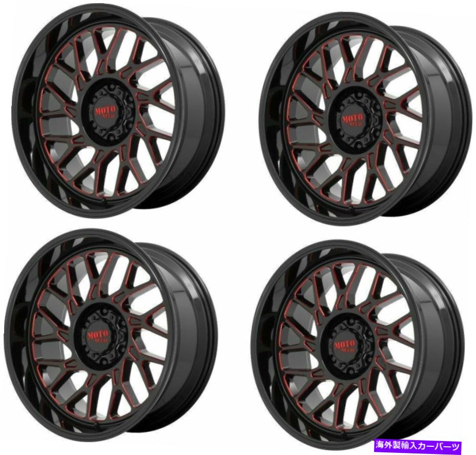 ホイール 4本セット セット4 20 "Moto Metal Mo805 20x10 Gloss Black Milled Red Tint 5x5.0ホイール-18mm Set 4 20" Moto Metal MO805 20x10 Gloss Black Milled Red Tint 5X5.0 Wheels -18mm【並行輸入品】|Us Custom Parts Shop USDM