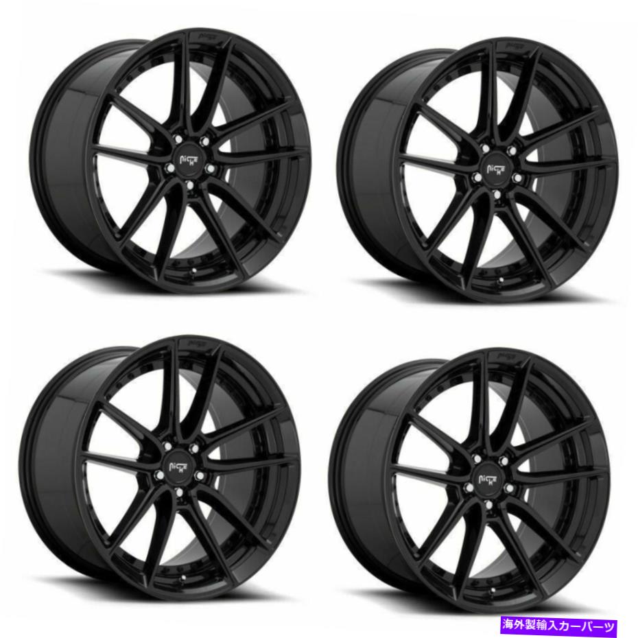 ホイール 4本セット セット4 18 "ニッチM223 DFS 18x8グロスブラック5x4.5ホイール40mmリム Set 4 18" Niche M223 DFS 18x8 Gloss Black 5X4.5 Wheels 40mm Rims【並行輸入品】|Us Custom Parts Shop USDM