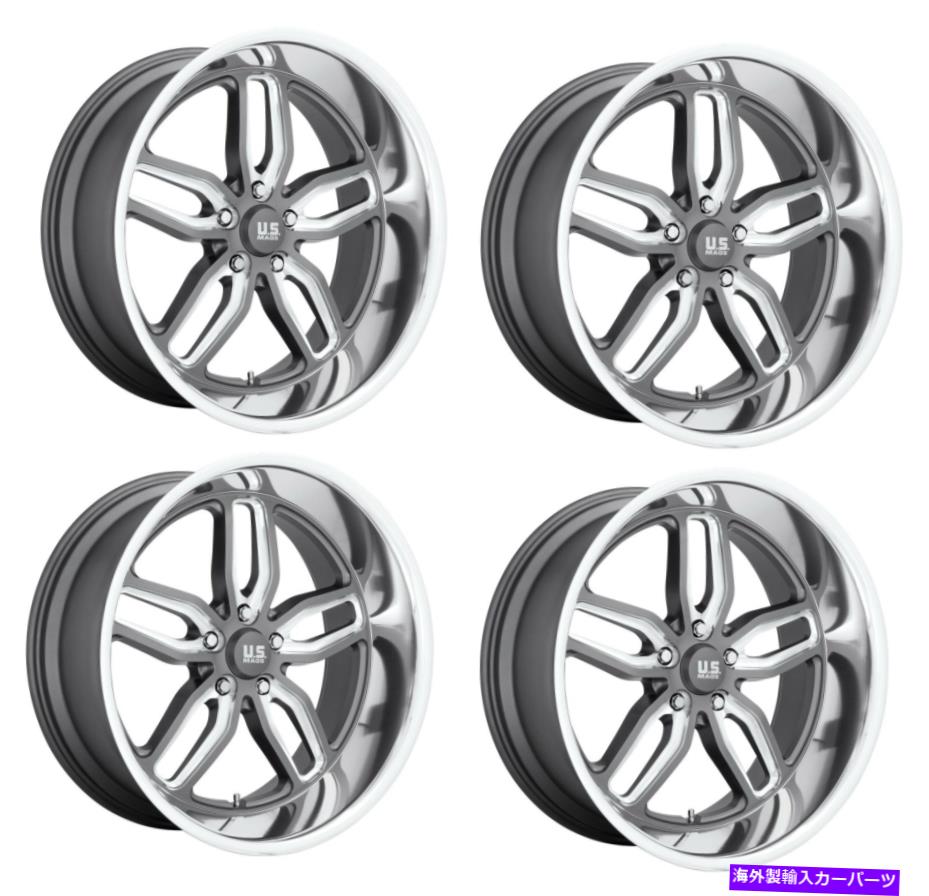 ホイール　４本セット セット4 20 "US MAG 1PC U129 CTEN MATTE GUN METAL MILLED 20x10 5x5.0ホイール1mmリム Set 4 20" US Mag 1PC U129 CTEN MATTE GUN METAL MILLED 20x10 5X5.0 Wheels 1mm Rim【並行輸入品】｜Us Custom Parts Shop USDM