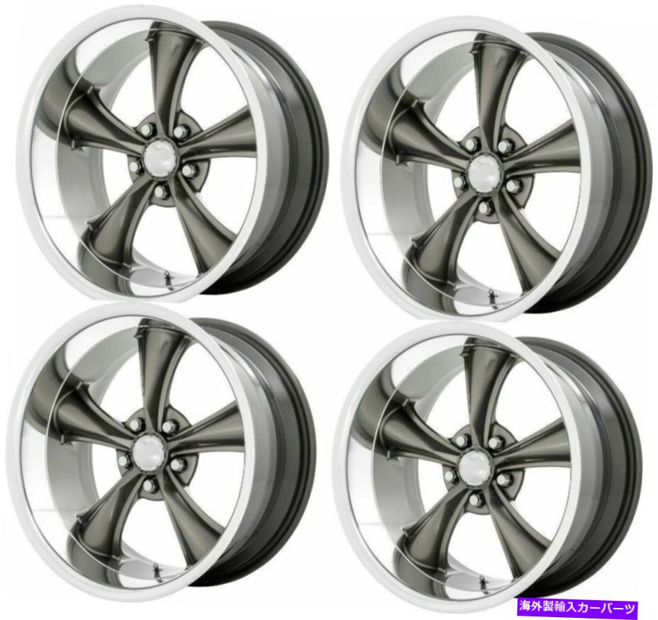 ホイール　４本セット セット4 20 "アメリカンレーシングヴィンテージVN338ボス20x8.5グラファイトWダイヤモンド5x4.5 2mm Set 4 20" American Racing Vintage VN338 Boss 20x8.5 Graphite w Diamond 5X4.5 2mm【並行輸入品】｜Us Custom Parts Shop USDM