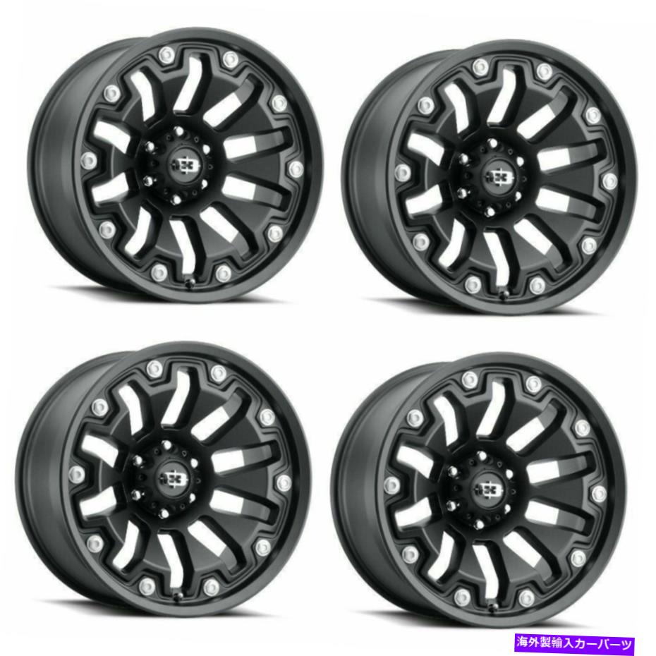 ホイール 4本セット セット4 20 "ビジョンオフロード362アーマーサテンブラックホイール20x10 6x135リム-25mm Set 4 20" Vision Off-Road 362 Armor Satin Black Wheels 20x10 6x135 Rims -25mm【並行輸入品】|Us Custom Parts Shop USDM