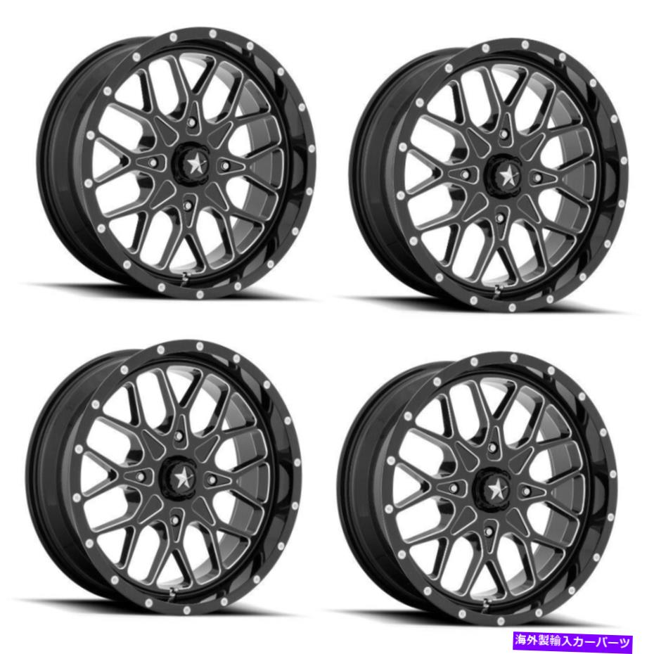 ホイール 4本セット セット4 18 "MSAオフロードホイールズM45グロスブラックミリング18x7 4x137ホイール0mmリム Set 4 18" MSA Offroad Wheelss M45 Gloss Black Milled 18x7 4X137 Wheels 0mm Rim【並行輸入品】|Us Custom Parts Shop USDM