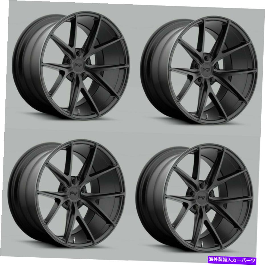 ホイール 4本セット セット4 18 "ニッチM117ミサノ18x9.5マットブラック5x4.5ホイール40mmリム Set 4 18" Niche M117 Misano 18x9.5 Matte Black 5X4.5 Wheels 40mm Rims【並行輸入品】|Us Custom Parts Shop USDM
