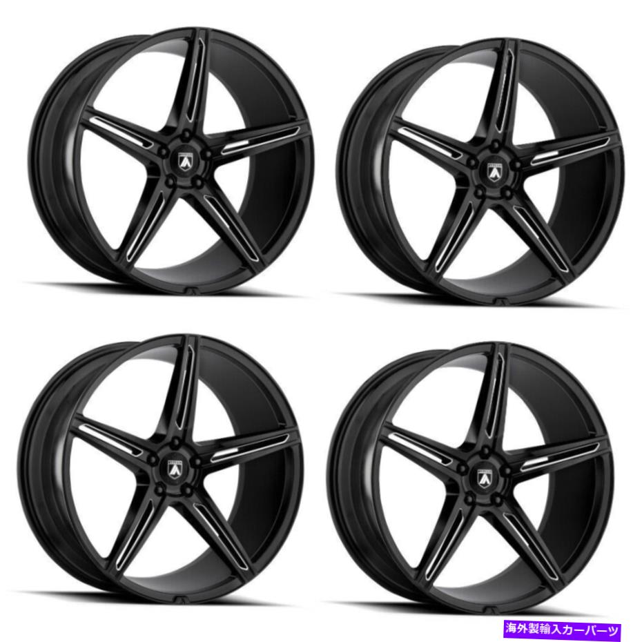 ホイール　４本セット セット4 22 "アサンティブラックABL-22アルファ5グロスブラックミリング22x9 5x120ホイール32mm Set 4 22" Asanti Black ABL-22 Alpha 5 Gloss Black Milled 22x9 5x120 Wheels 32mm【並行輸入品】｜Us Custom Parts Shop USDM