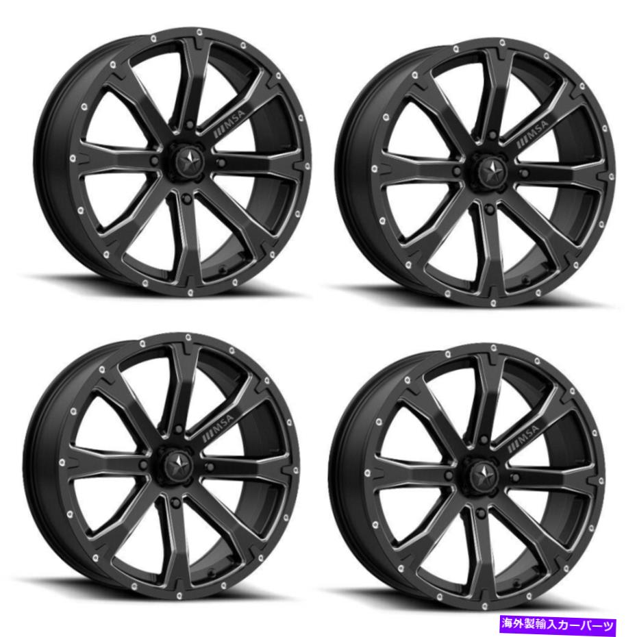 ホイール 4本セット セット4 18 "MSAオフロードホイールズM42バウンティサテンブラックミリング18x7 4x156ホイール10 Set 4 18" MSA Offroad Wheelss M42 BOUNTY Satin Black Milled 18x7 4X156 Wheels 10【並行輸入品】|Us Custom Parts Shop USDM