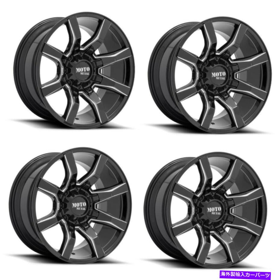ホイール 4本セット セット4 20 "Moto Metal MO804 Spider Gloss Black Milled 20x9 8x180ホイール0mmリム Set 4 20" Moto Metal MO804 SPIDER Gloss Black Milled 20x9 8X180 Wheels 0mm Rim【並行輸入品】|Us Custom Parts Shop USDM